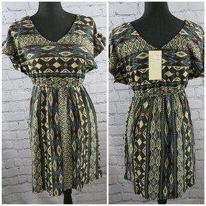 NWT - Women's Print Dress w/ Synched Waist
